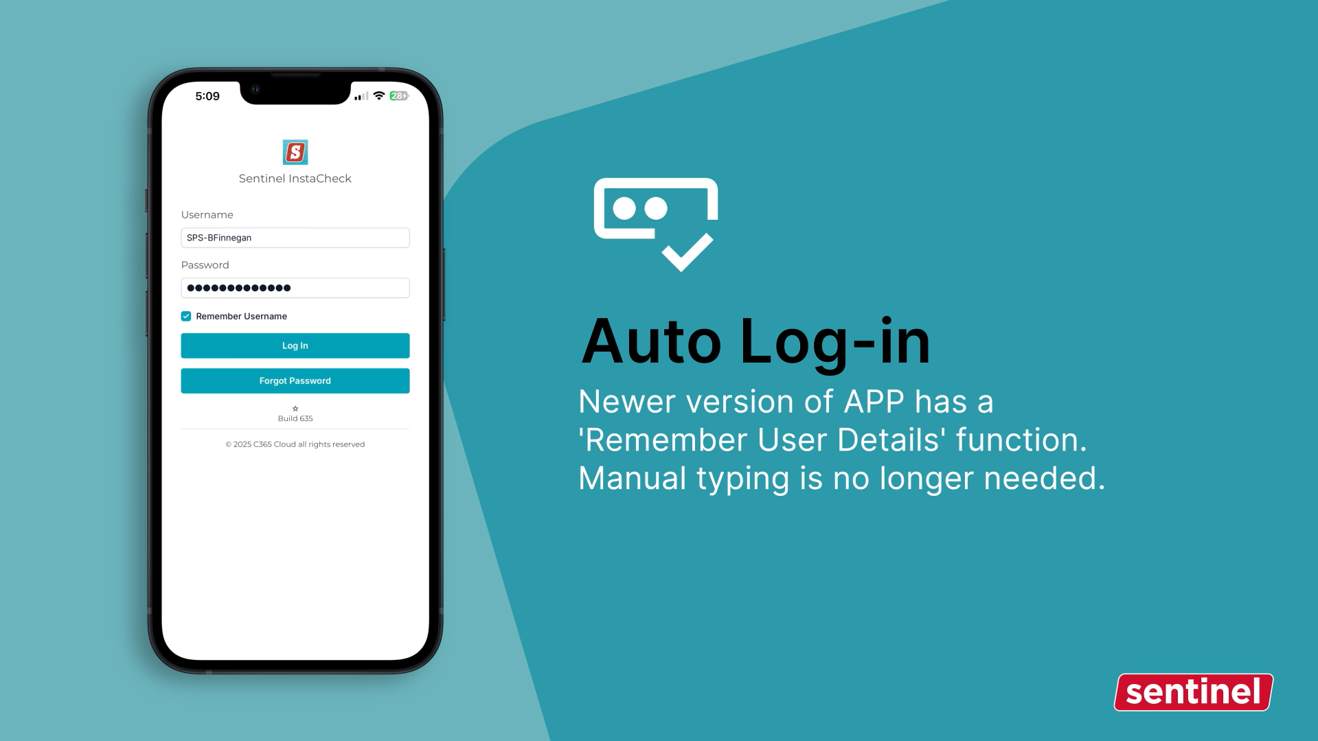 InstaCheck+ auto log-in
